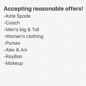 Accepting Reasonable Offers!